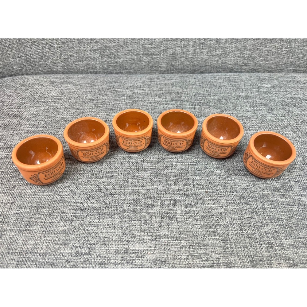 Henry‎ Watson Pottery Original Egg Cup Set of 6 Terracotta Made in England - Picture 2 of 6